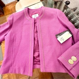 Jax Textured Pink Blazer with Gold Details